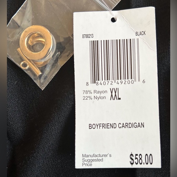 NEW GRACE ELEMENTS BLACK BOYFRIEND SWEATER - SUZE XXL - Picture 7 of 9